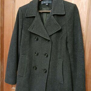 Anne Klein Charcoal Gray Wool Blend Peacoat S Classic Winter‎ Coat